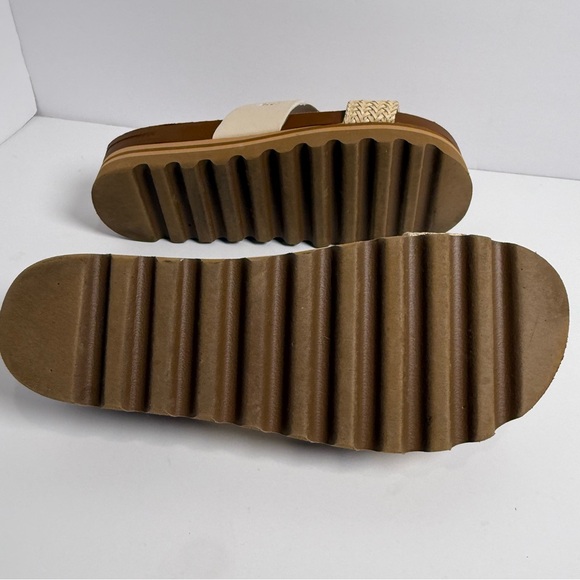 Reef CUSHION VISTA HI Platform Sandals Tan 2 Strap Slip On Shoes Wm Size 8 Y2K - Picture 8 of 9